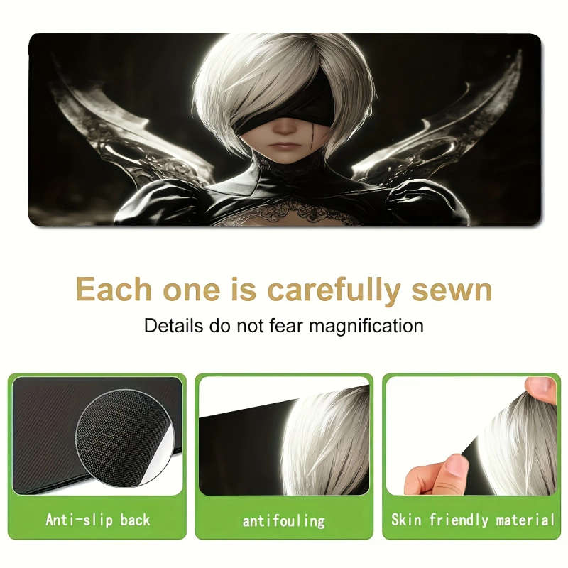 1pc 40x90cm  Durable Gaming Mouse Pad with Stylish Modern Female Character Design