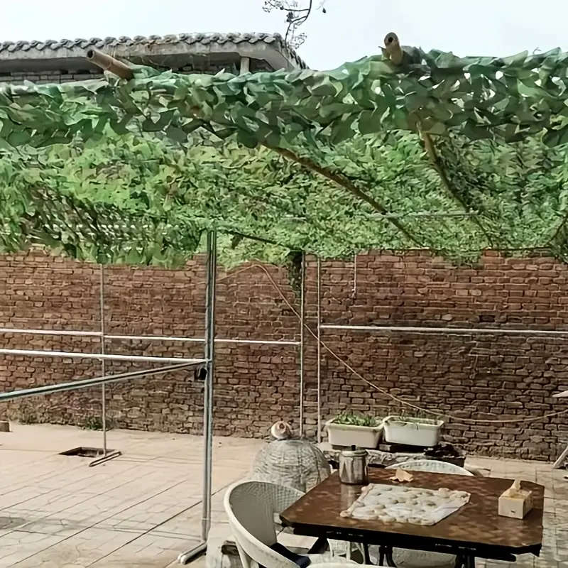 1pc 1.5x5m Outdoor Camouflage Garden Net Frameless Forest Grass Pattern Sunshade Net