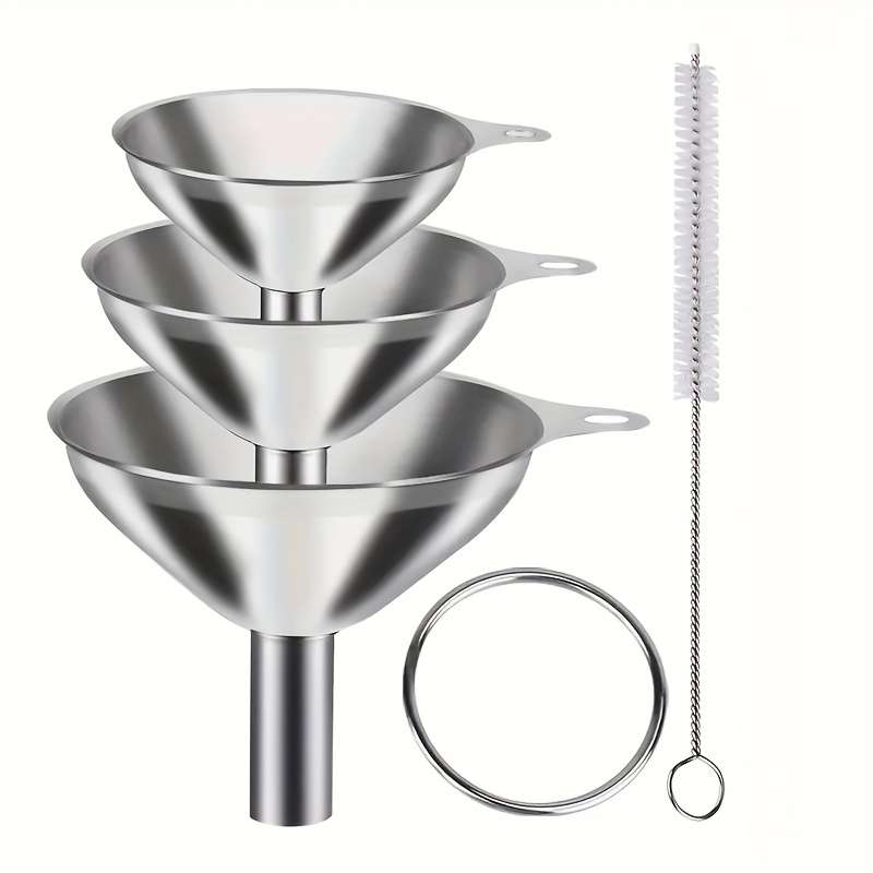 3pcs Stainless Steel Multi-Purpose Funnel Set Heat Resistant Super Versatile for Pouring And