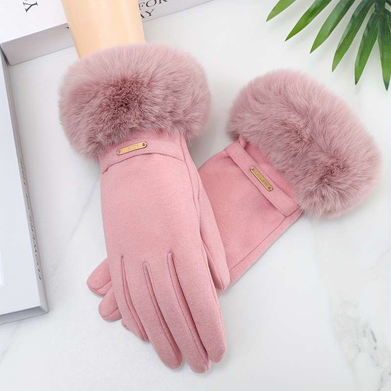 1 Pair Grey Winter Touchscreen Gloves