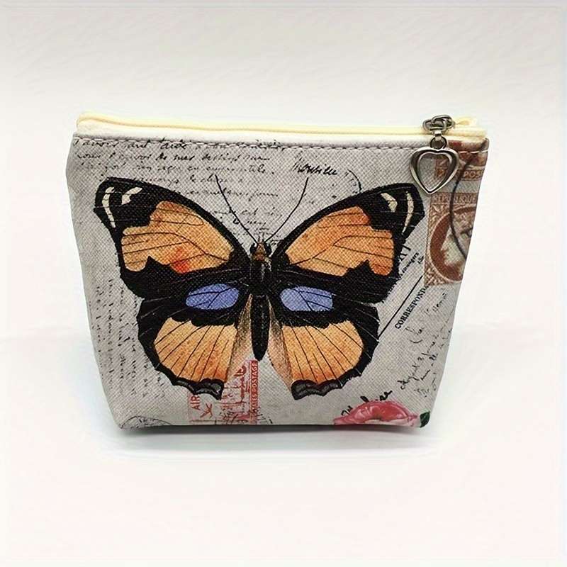 1pc Vintage Butterfly Coin Purse Key Pouch Card Holder Women'S Wallet And Coin Bag.