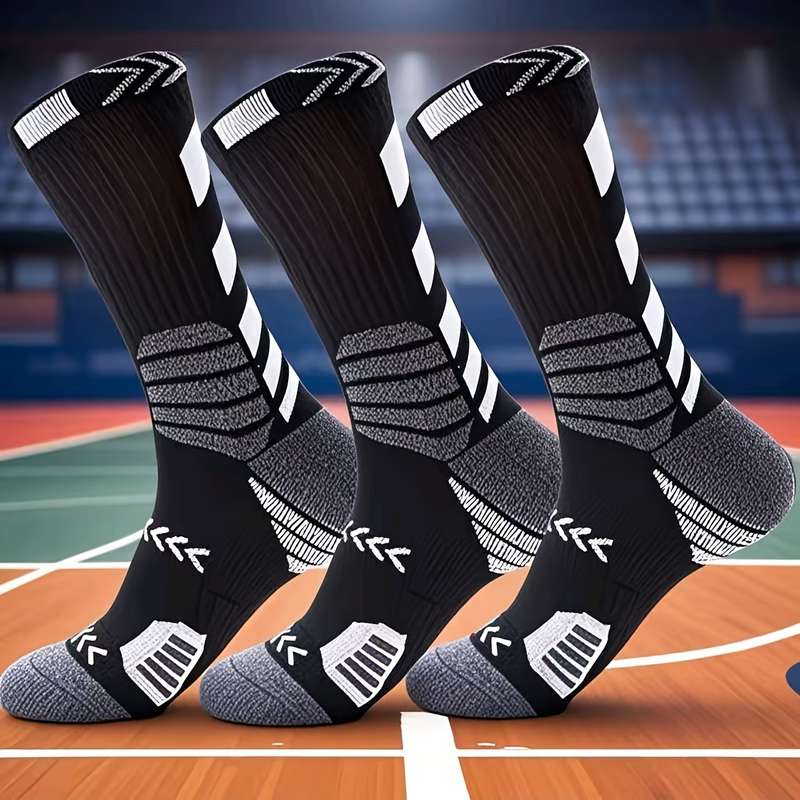 3 Pairs White High Elastic Socks