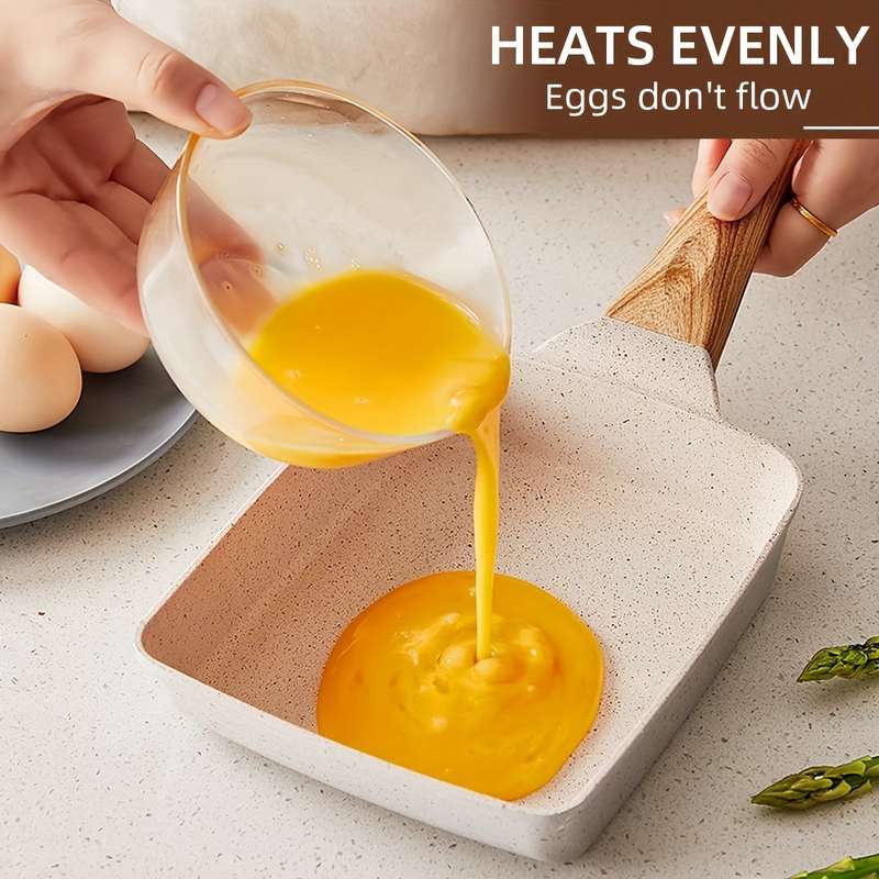 1pc Japanese-Style Tamagoyaki Omelette Pan Aluminum Non-Stick Frying Pan 5.9''x7.08'' Rectang