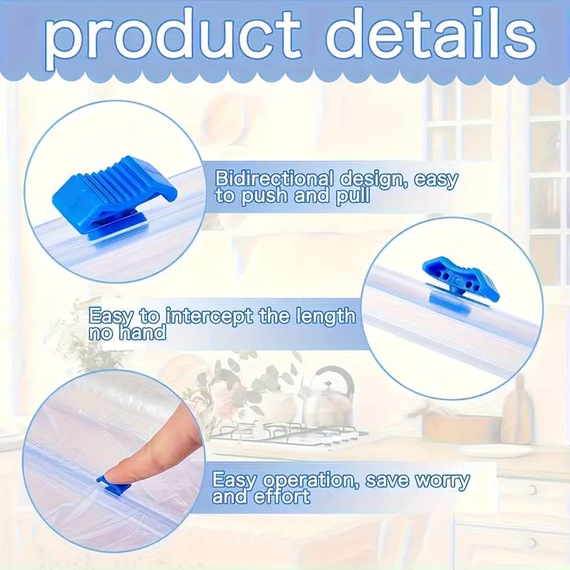 3pcs Multipurpose Plastic Wrap Dispenser with Slide Cutter Reusable Cling Film Foil Parchment