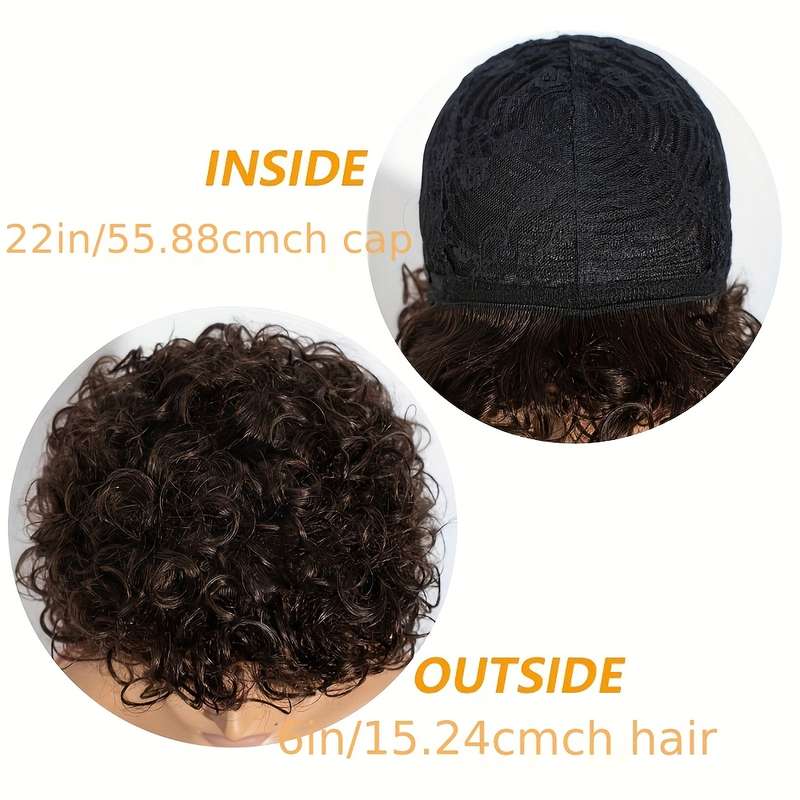 1Pc Black 15.24cm Fashion Design Wig