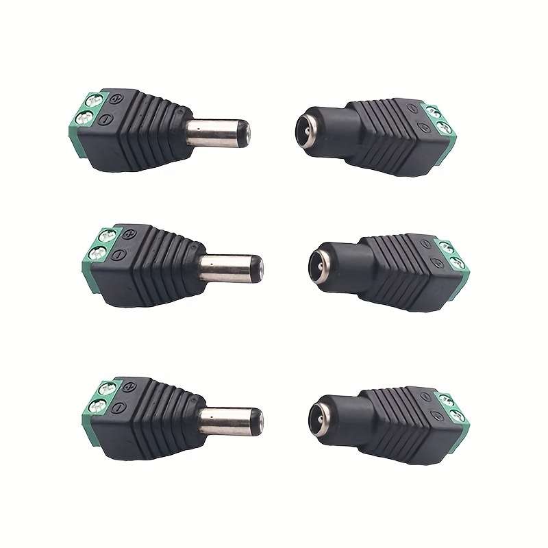 10 Pack 5 Pairs Male Female DC Power Cord Plug Wires