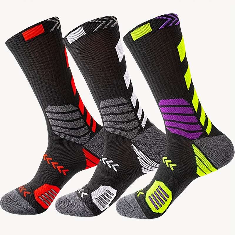 3 Pairs White High Elastic Socks