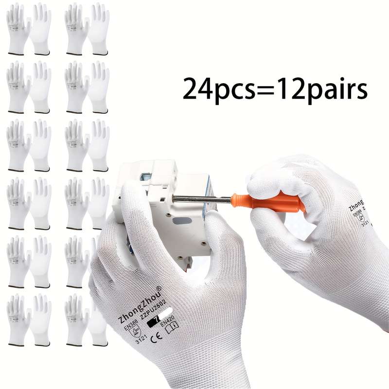 24Pcs Size XL Multi Purpose Work Gloves