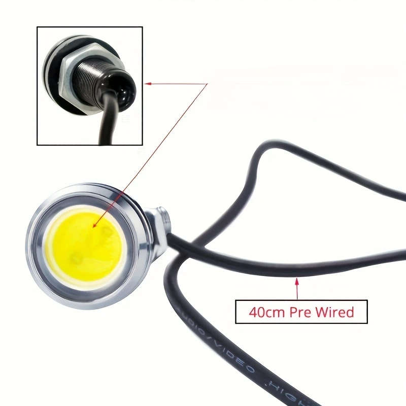 2pcs Eagle Eye LED DRL Lights 18mm Silvery Shell Boost Your Car's Visibility  Safety