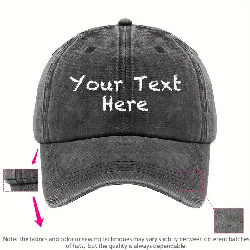 1pc A Washable Fabric Baseball Cap with a Chalk-Style Font That Allows for Custom Text Suitable fo