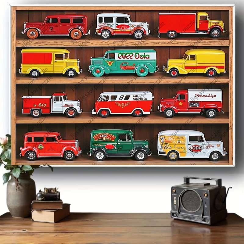 1000pcs Vintage Car Jigsaw Puzzle Family Fun DIY Art Decor High-Quality Paper Edu