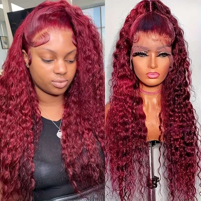 1Pc Burgundy 76.2cm Fashion Design Wig