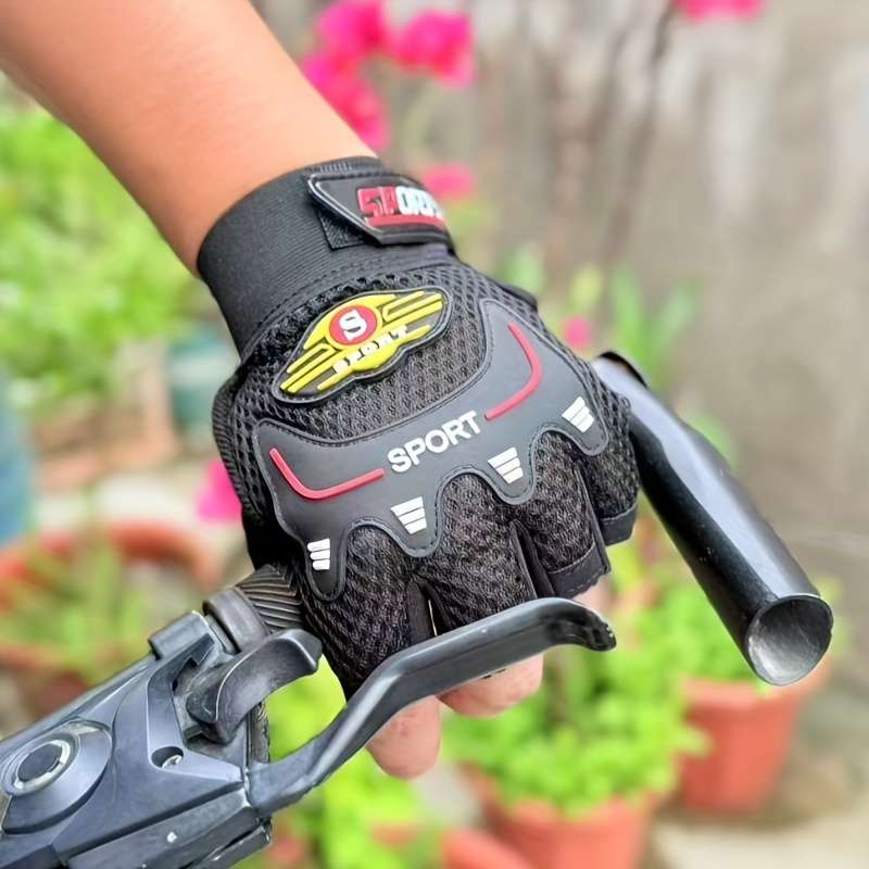 1 Pair Black Outdoor Sports Gloves
