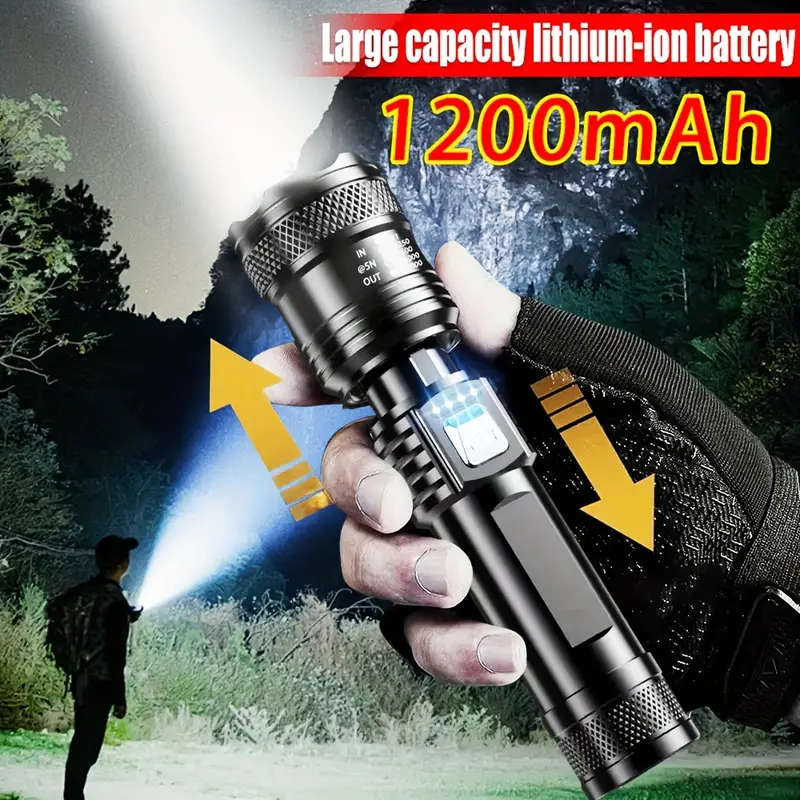 1pc Tactical Telescopic Zoom LED Flashlight