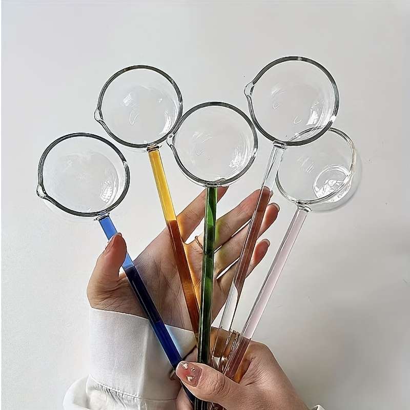 1pc Glass Dessert Spoon High Borosilicate Glass Soup Ladle Heat Resistant Cooking Utensils Suit
