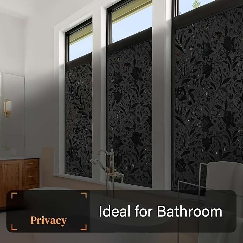 1pc Black Tulips Size 23.6 x 78.7 in   60 x 200 cm Door Window Sticker
