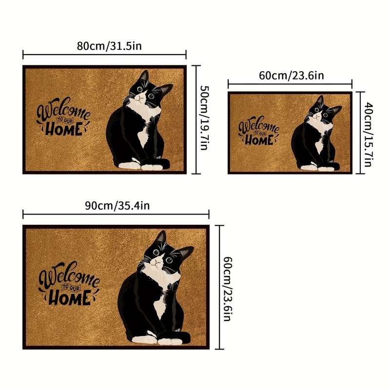 1Pc 40x60cm 15.7x23.6inch Retro Doormat H Floor Mat