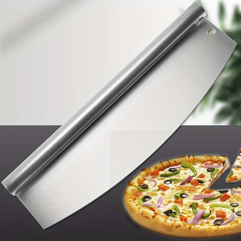 1pc Ergonomic Design Stainless Steel Pizza Cutter with Black Handle Perfect for Cutting Pizzas a