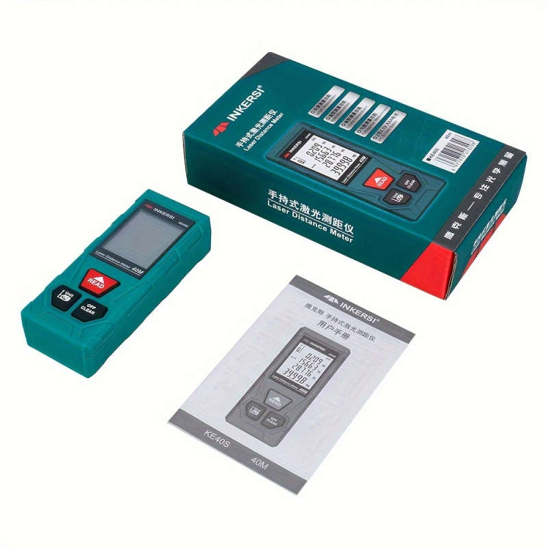 1pc Digital Laser Distance Meter 40M Range Finder with HD Backlit Display Battery Powered 0.4 Mw La