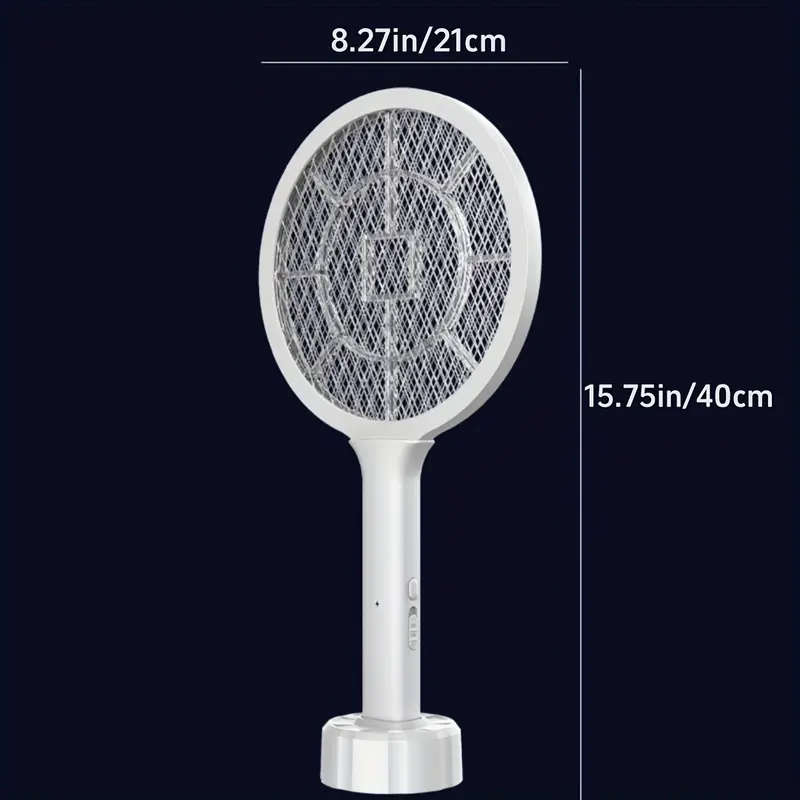 1pc USB Rechargeable Handheld Mosquito Swatter with LED Night Light Dual Mode Electric Bug Zapper 50