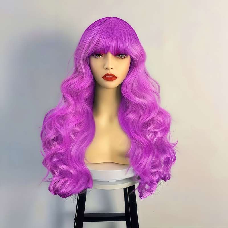 1Pc Dark Violet 50.8cm Fashion Design Wig
