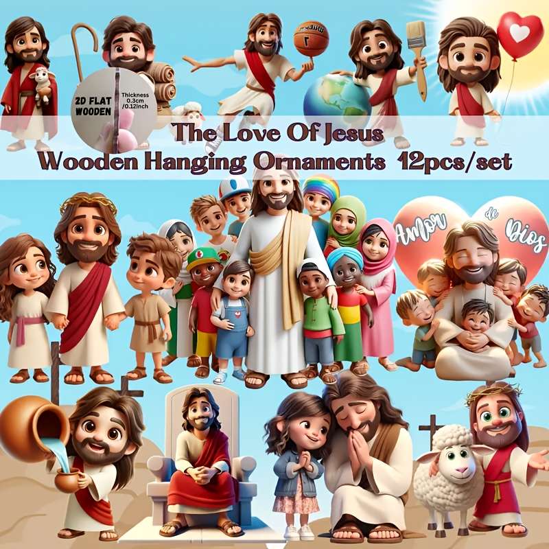 12pcs Jesus Theme Pendant