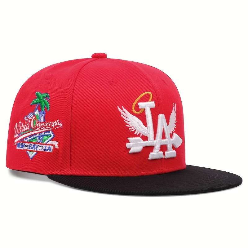 1pc Wings Letter Embroidered Baseball Cap Solid Color Hip Hop Breathable Snapback Hats Lightweight