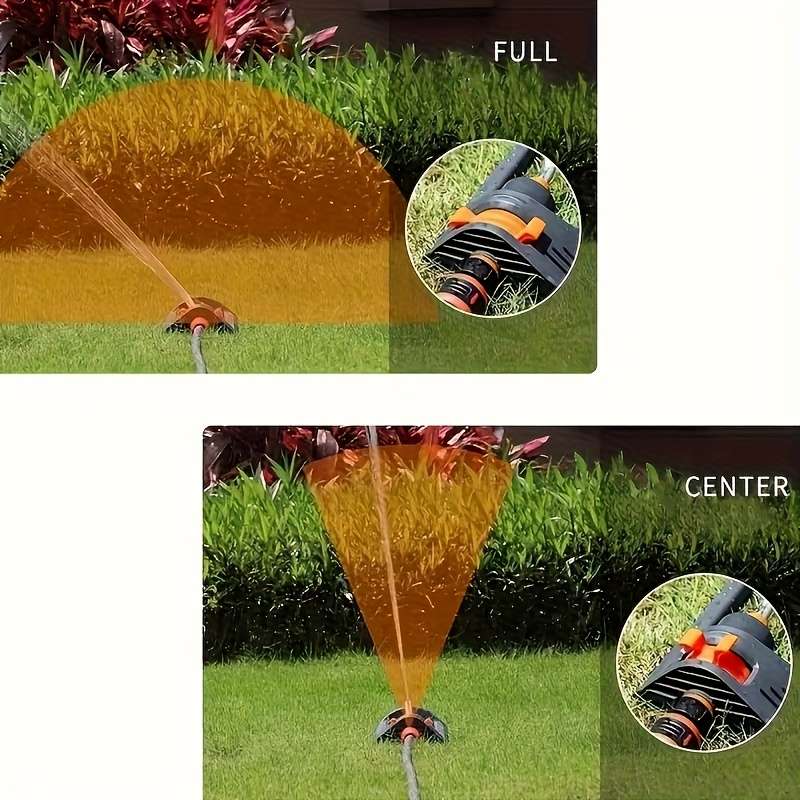 1Pc Orange Gray Automatic Swing Sprinkler With Rotating Nozzle