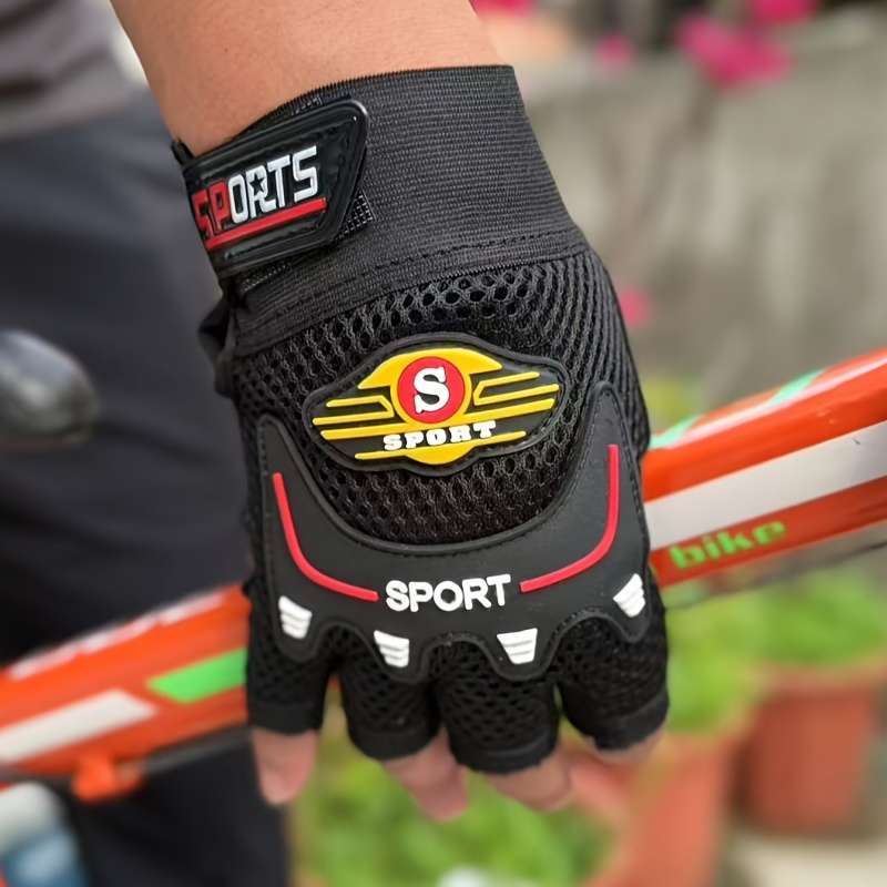 1 Pair Black Outdoor Sports Gloves
