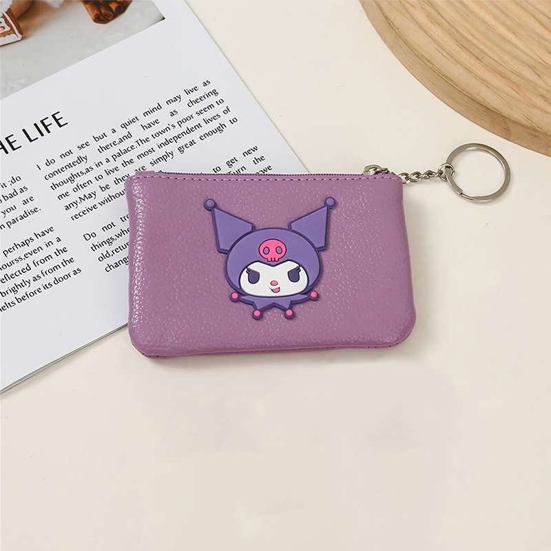 1pc Sanrio Hello Kitty Kuromi Cute Cartoon Coin Purse Compact Zippered Wallet for Coins Li