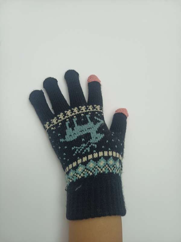 1 Pair Acrylic Items Black Warm Gloves