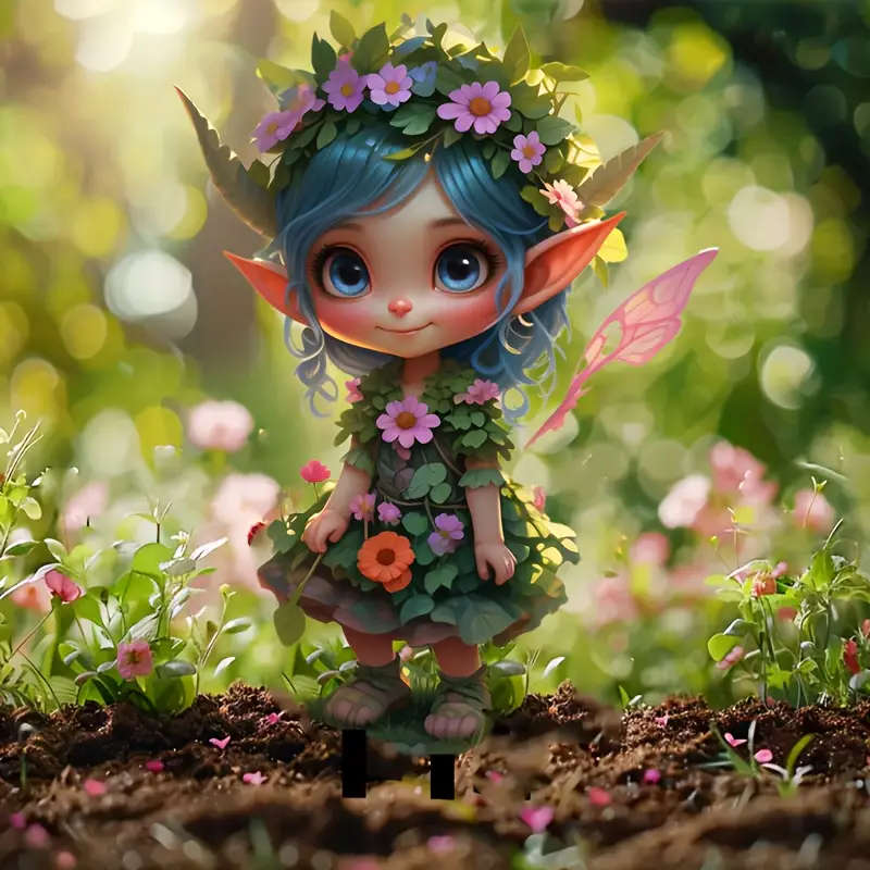 1pc Fantasy-Themed Garden Stake Decor Art Deco Fairy Sun Catcher with Colorful Glass Effect Whimsica