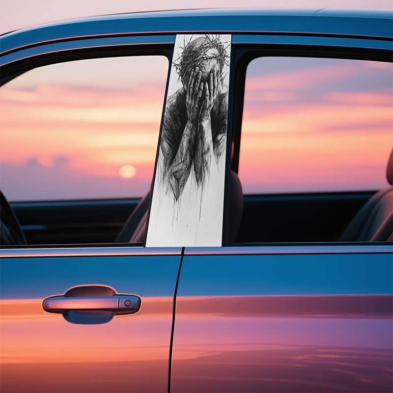 2PCS Set Left And Right Jesus Christian Themed Stickers
