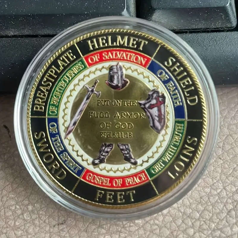 Knight Warrior Coin with Capsule 40MM Wide