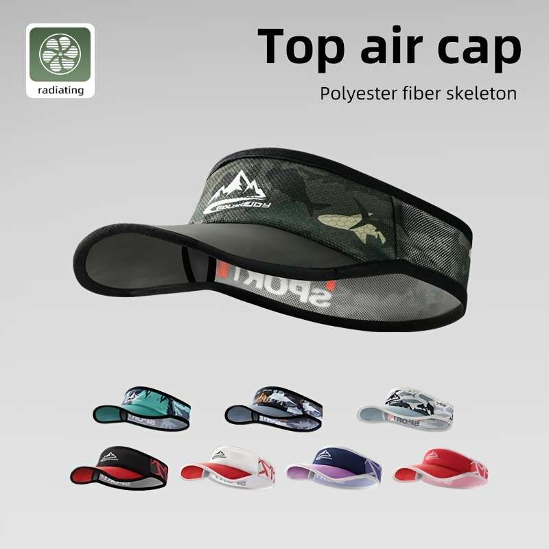 1pc GOLOVEJOY Unisex Summer Outdoor Sports Visor Cap Breathable Sweat-Wicking Sun Protection Hat