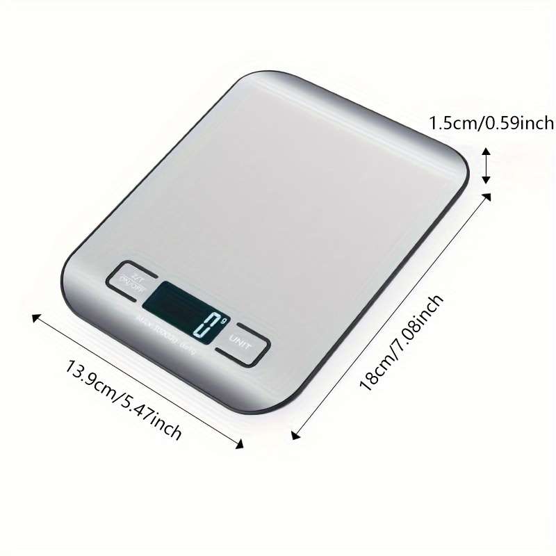 1pc High-Precision Stainless Steel 1pc Digital Kitchen Scale 22lb 10kg Capacity LCD Display Tar