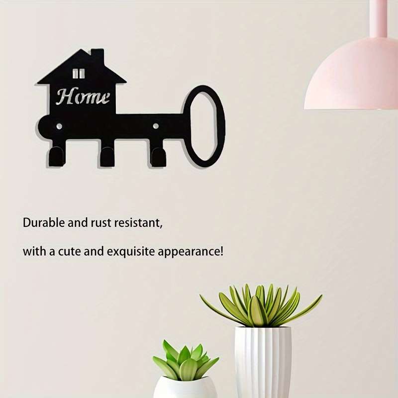Adorable metal decorative key hook key holder bracket door wall garage key hook decorative clothes h