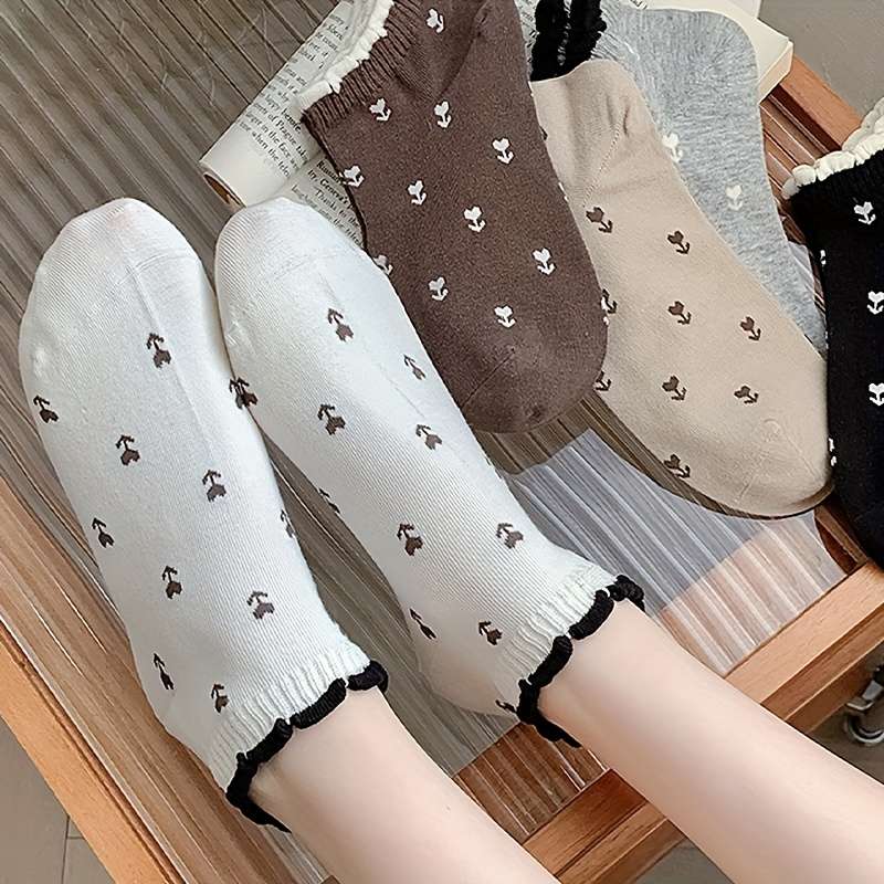 5 Pairs Mixed Color One Size High Elastic Socks