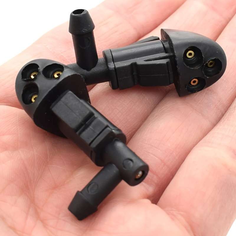2Pcs Black Wiper Nozzle Three Hole Car Windshield Nozzle