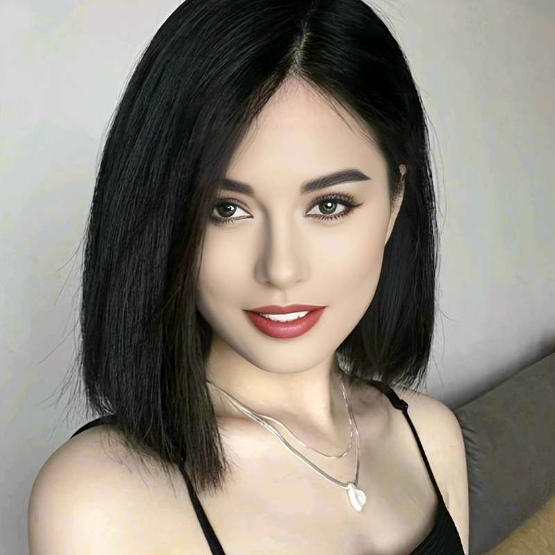 1Pc Black 30.48cm Fashion Design Wig