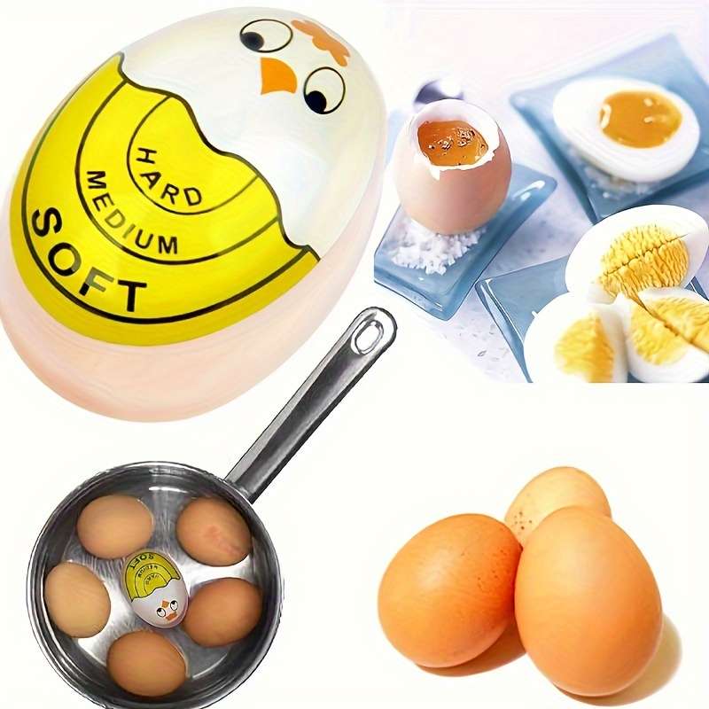 1pc Color-Changing Boiling Egg Timer Reusable Heat-Sensitive Kitchen Tool for Pe