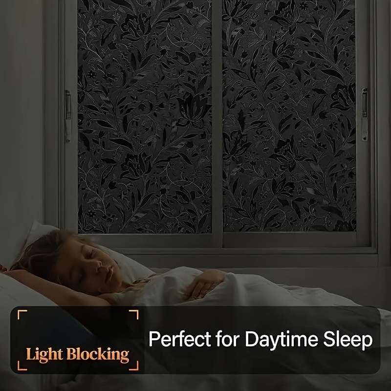 1pc Black Tulips Size 23.6 x 78.7 in   60 x 200 cm Door Window Sticker