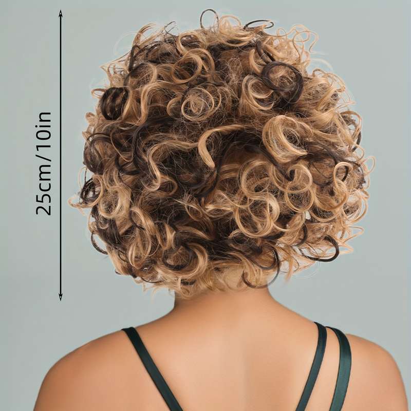 1Pc Black Brown Golden Mix Fashion Design Wig