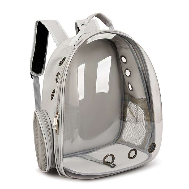 1pc One sizeStyle 9 hole breathable backpack grey Pet Bag