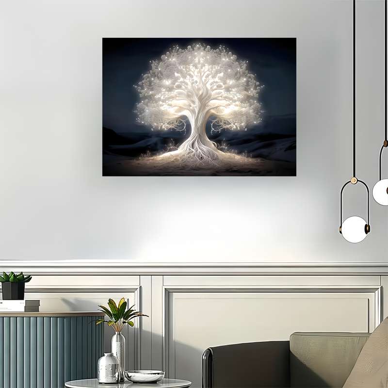 1000pcs White Wisdom Tree Puzzle Challenging DIY Brain Teaser Glowing Tree of Know