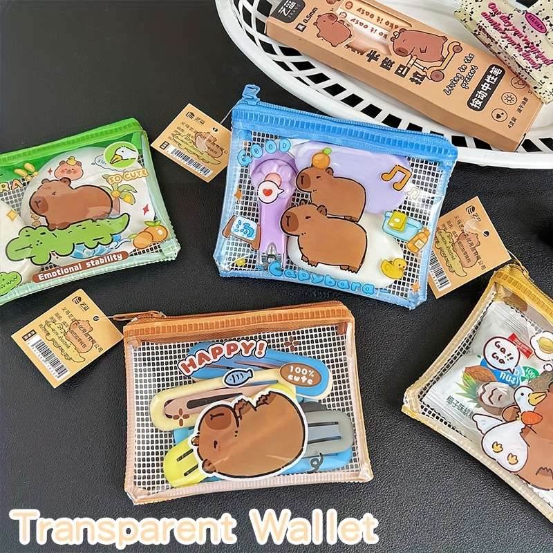 1pc Adorable Capybara Coin Purse Four Styles to Choose From Compact and Portable Cosmetic Headph