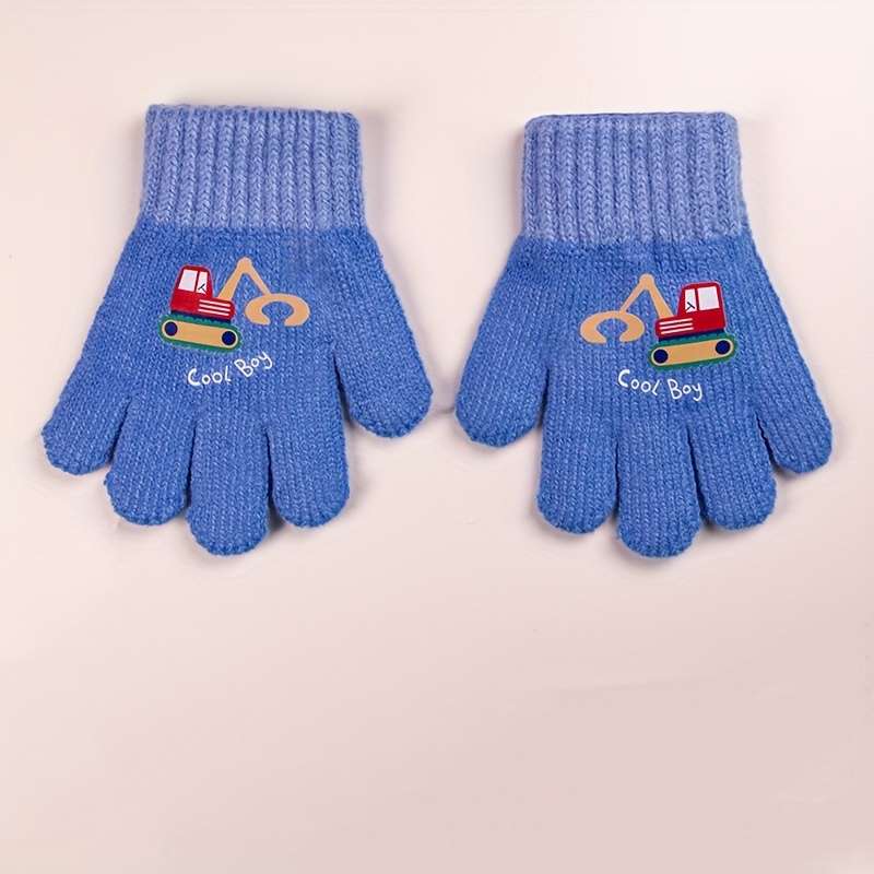 1 Pair Orange Thick Style Size 1 To 5 Years Old Warm Gloves