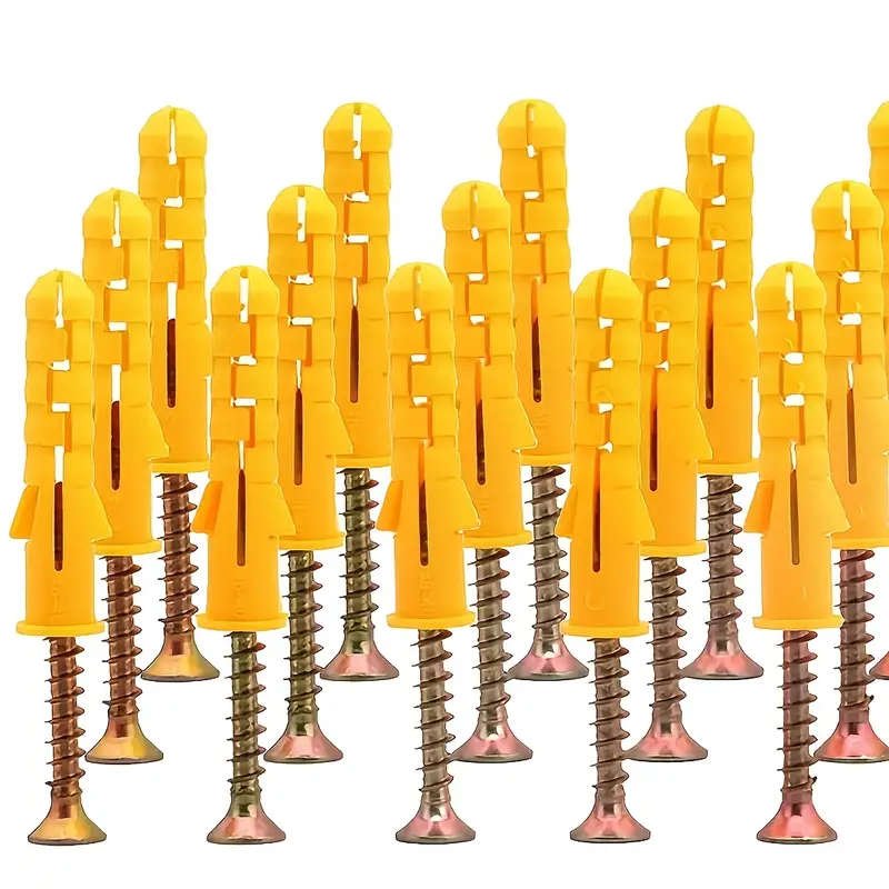 214 Piece Heavy Duty Yellow Plastic Expansion Screw Anchor Set