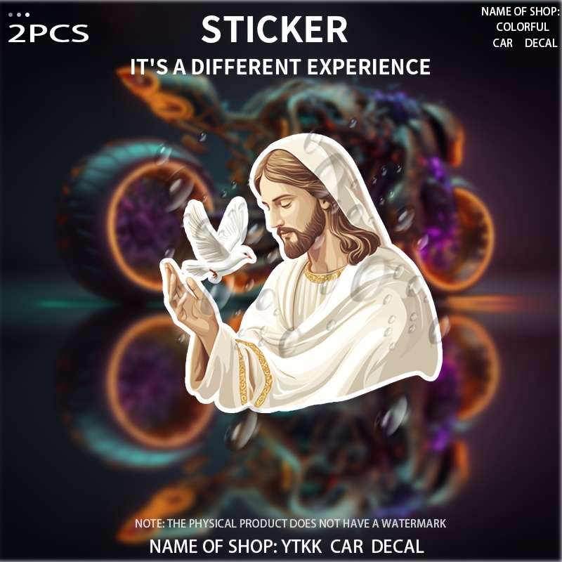 2pcs Jesus Christian Themed Stickers