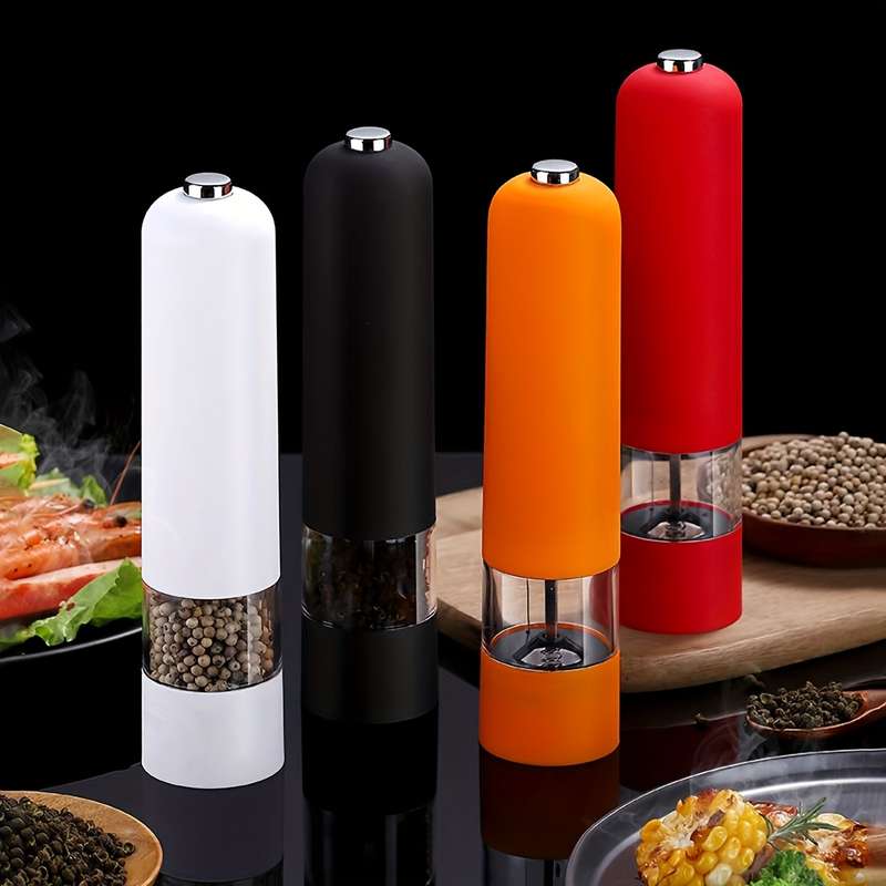 1pc Electric Pepper Grinder Adjustable Coarse to Fine Spice Mill One-Hand Operation Battery